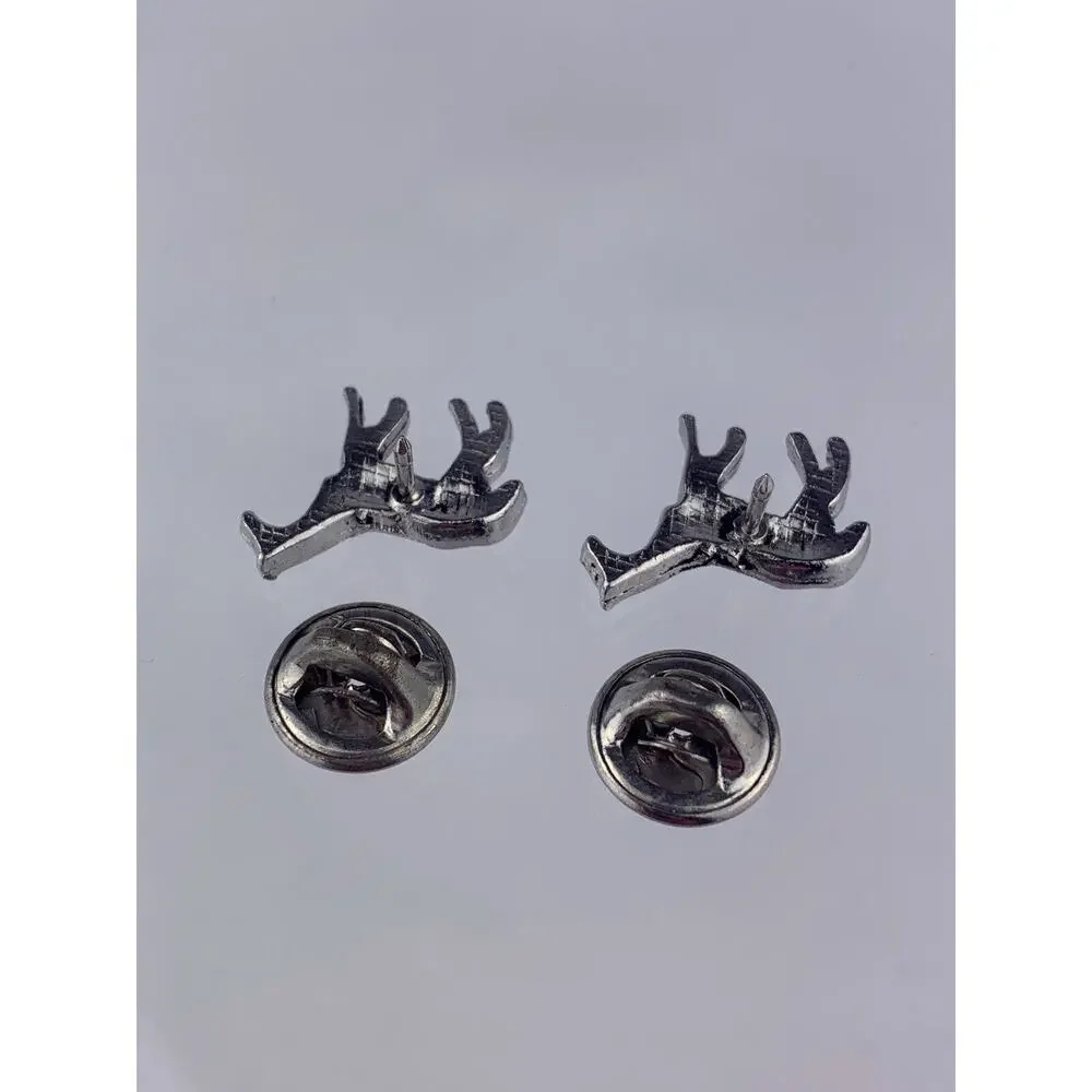 Horse Equestrian Silver Tone Lapel Tie Tack Pin Set Vintage